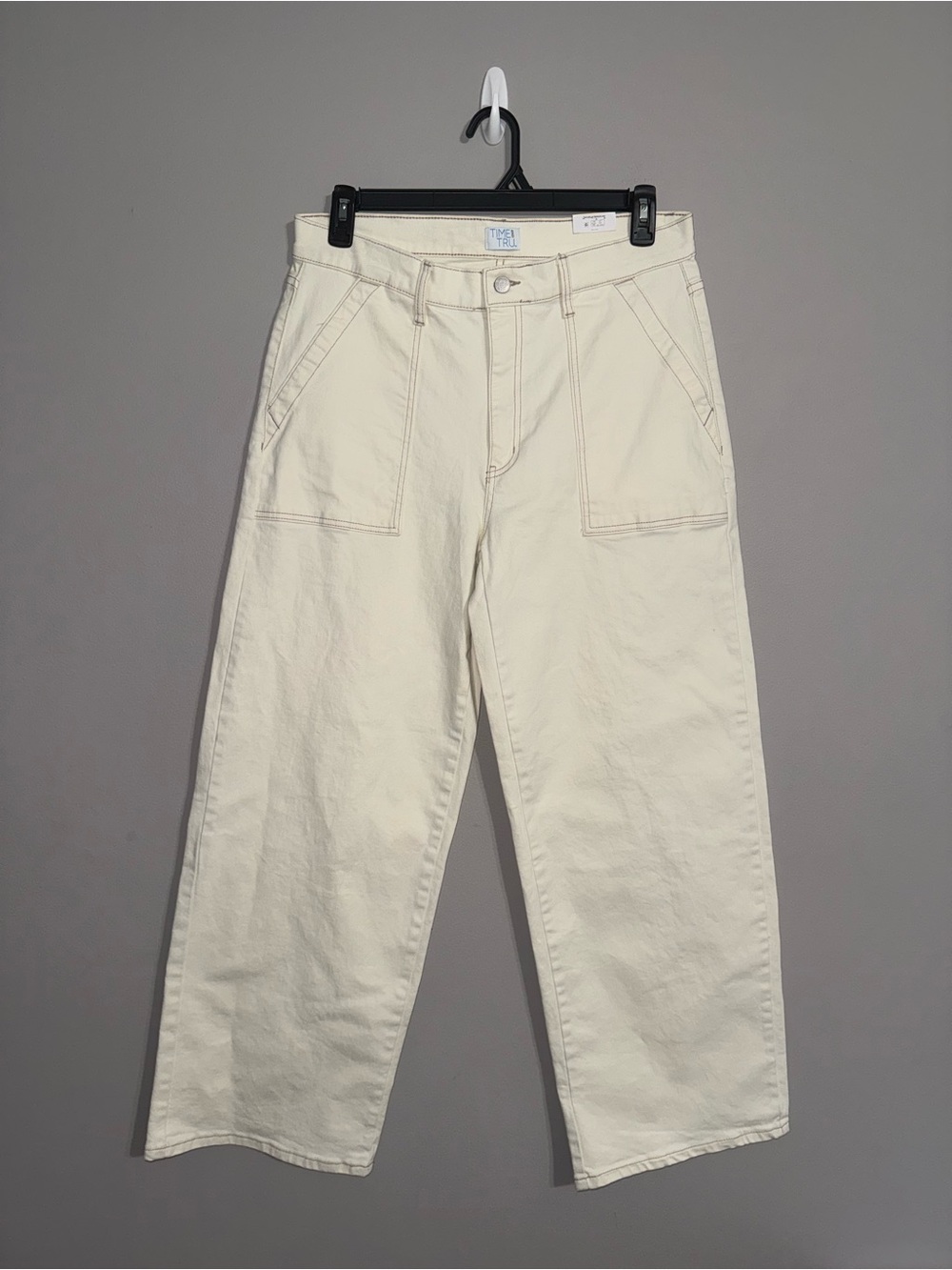 Time and Tru Women’s Ivory Utility Trouser Jeans Size 14
